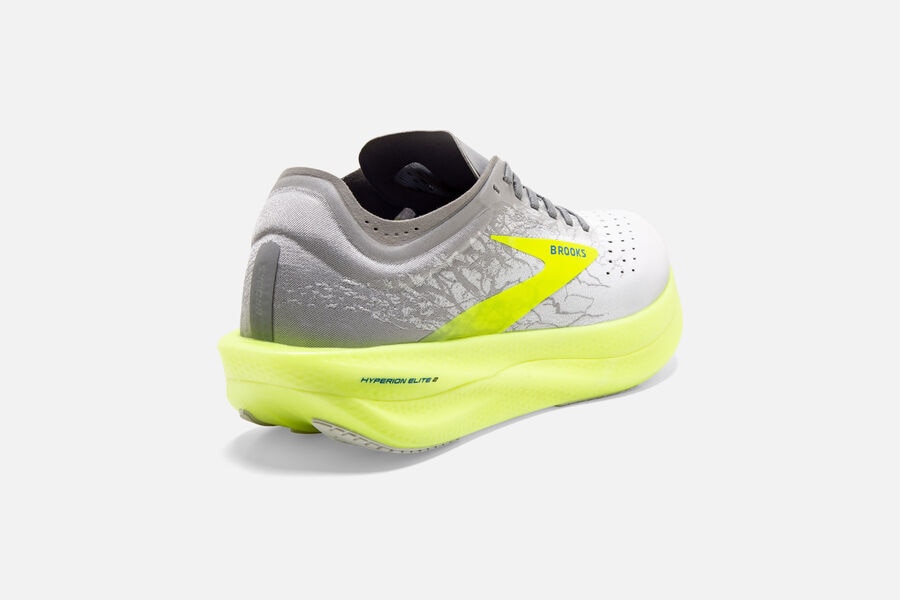 Brooks Israel Hyperion Elite 2 Spikes Shoes Womens - White/Grey/Green - CUY-547803